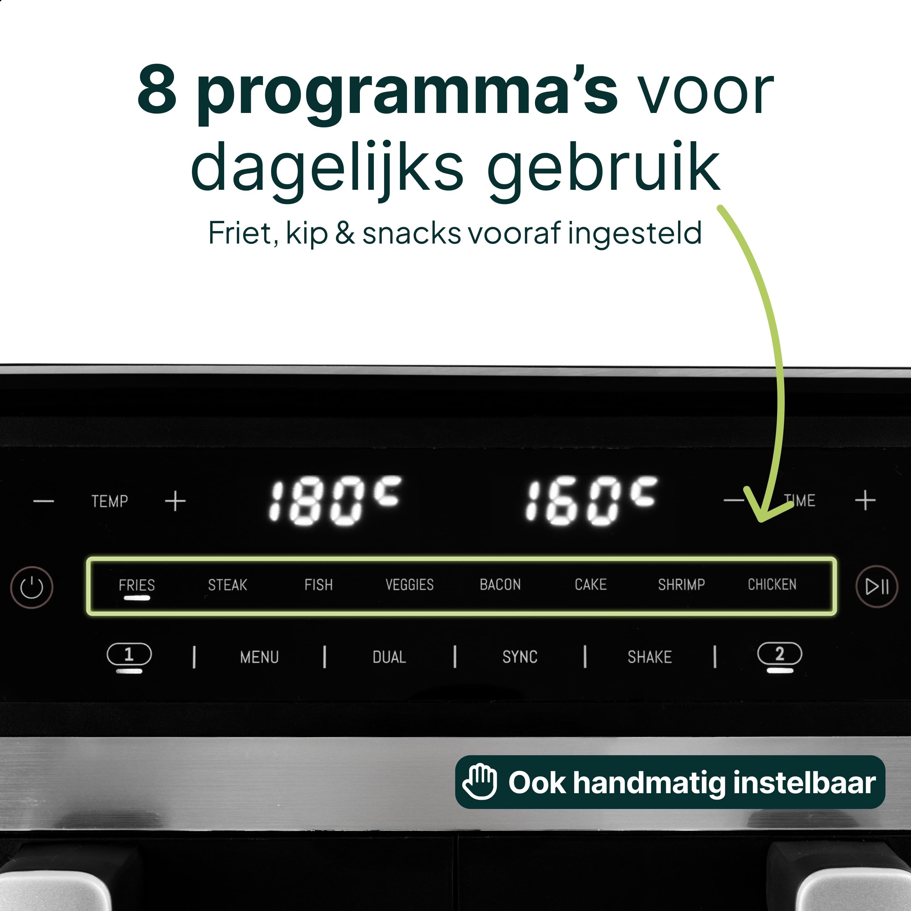 Vivid Green Dubbele Airfryer XXL