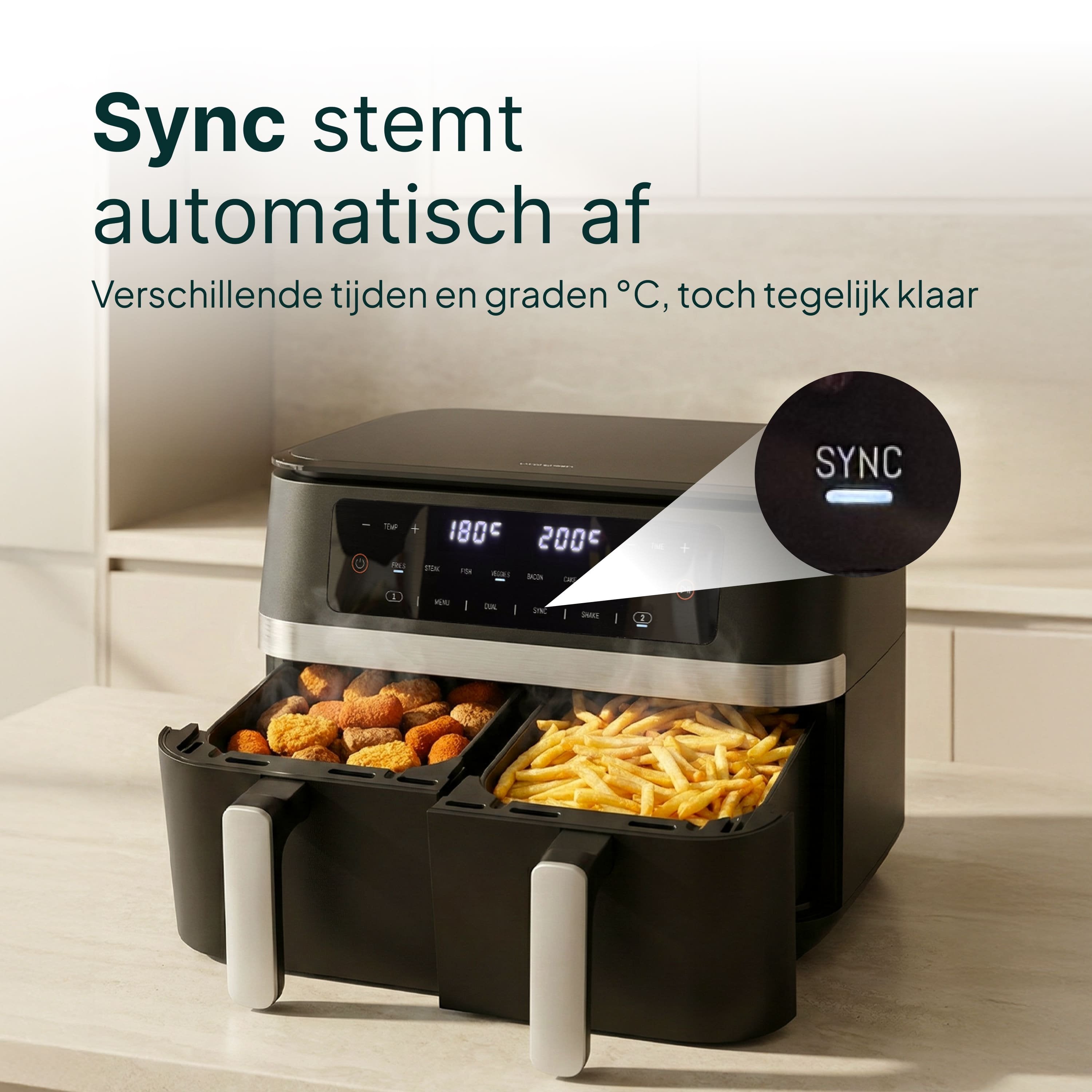 Vivid Green Dubbele Airfryer XXL