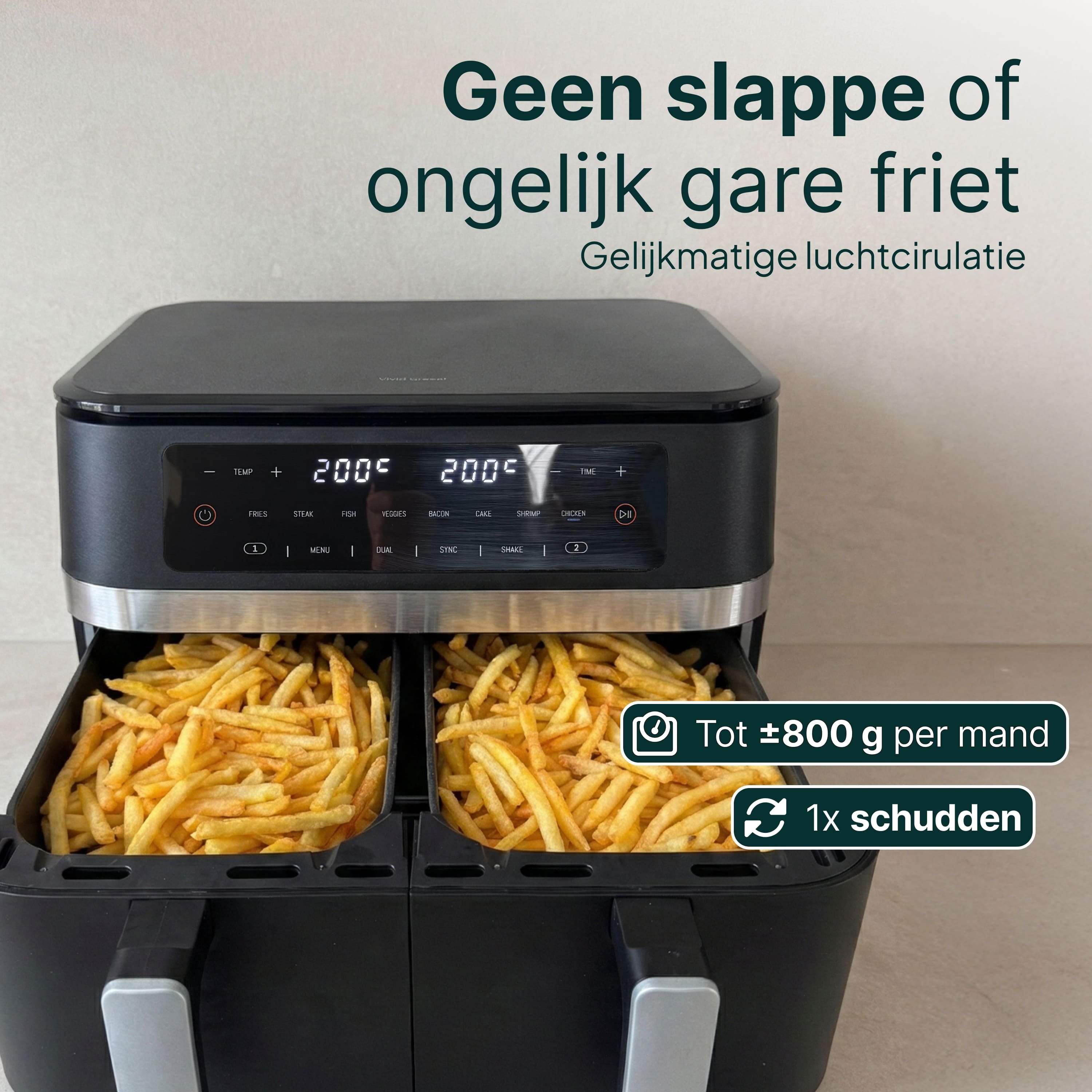 Vivid Green Dubbele Airfryer XXL