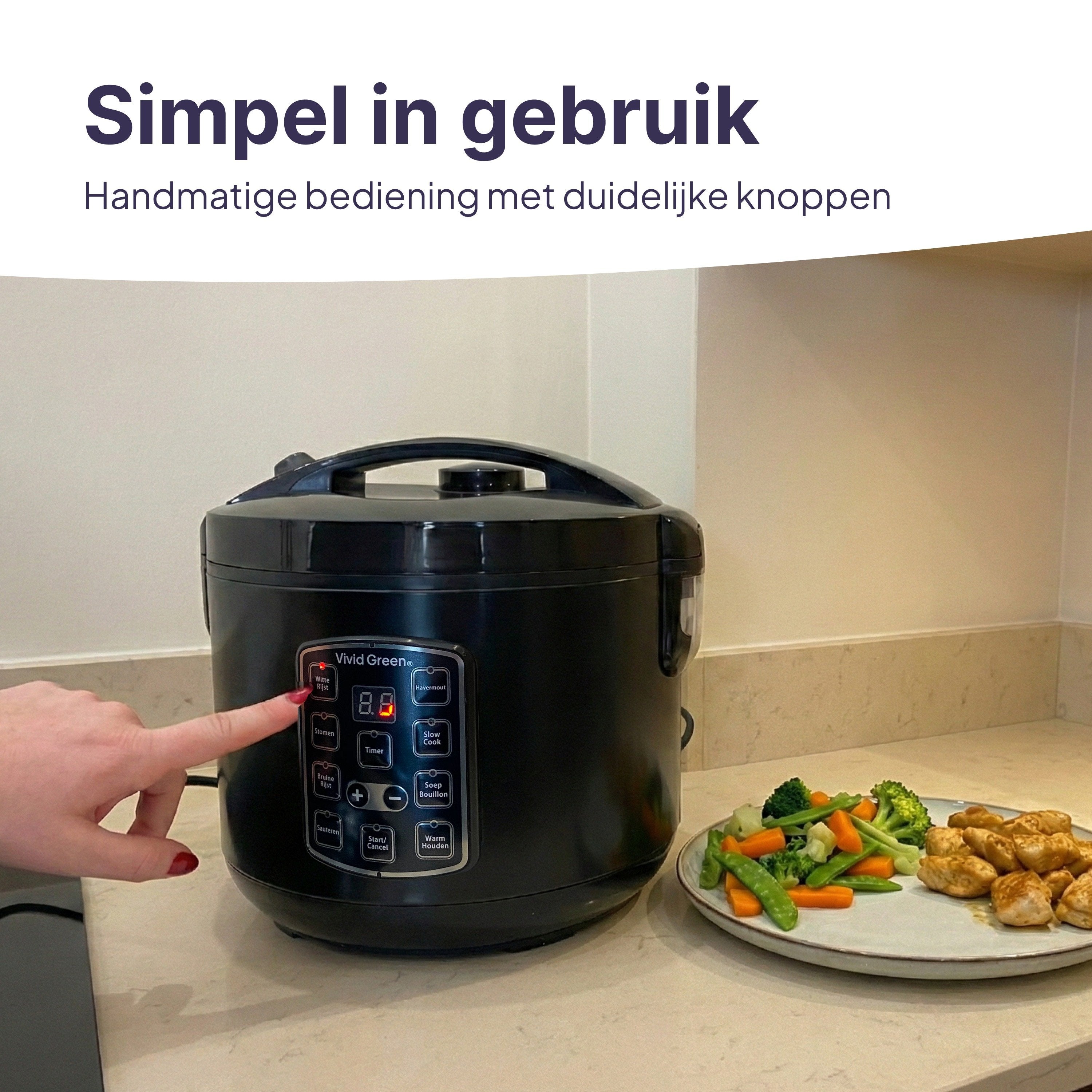 Vivid Green Rijstkoker met Stomer