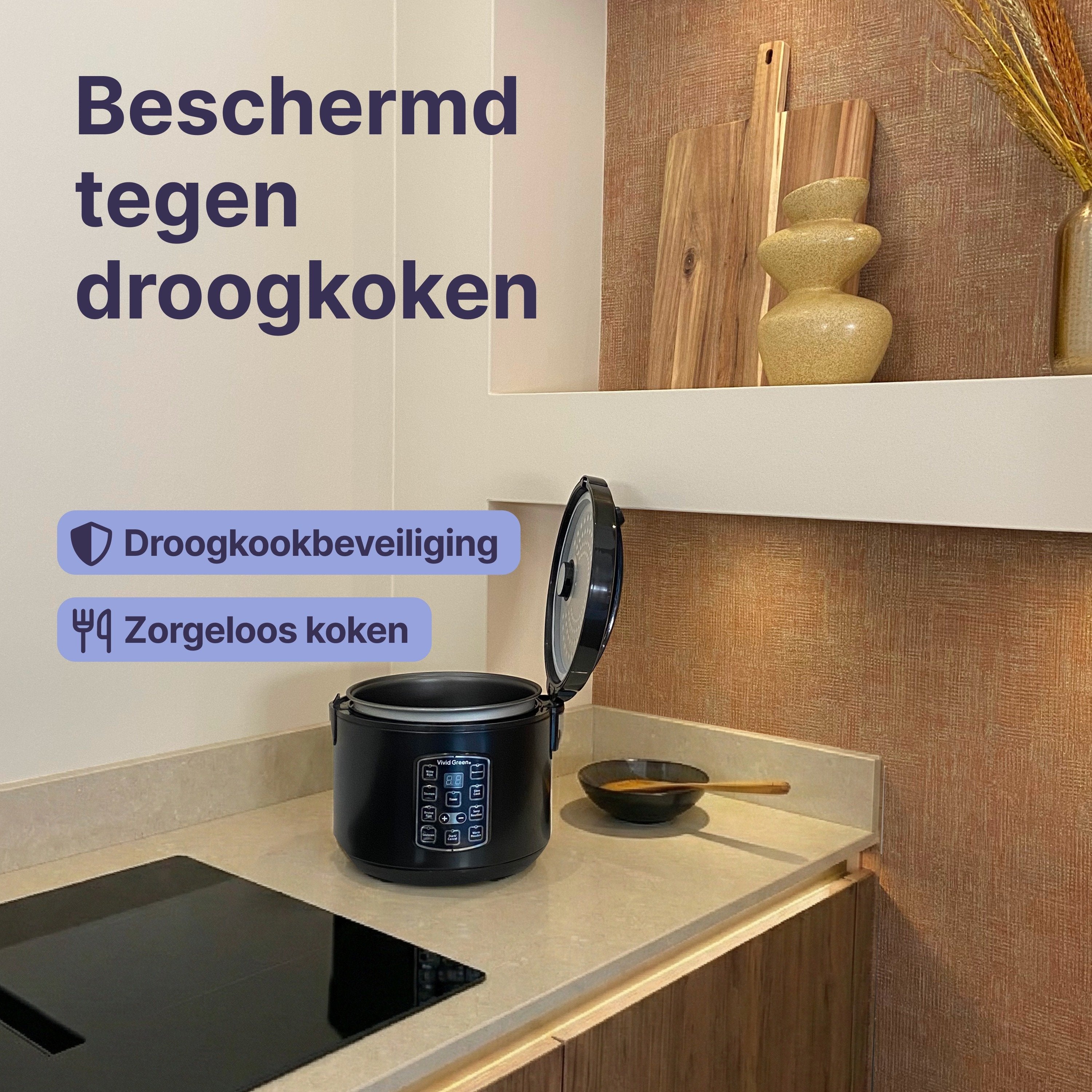 Vivid Green Rijstkoker met Stomer