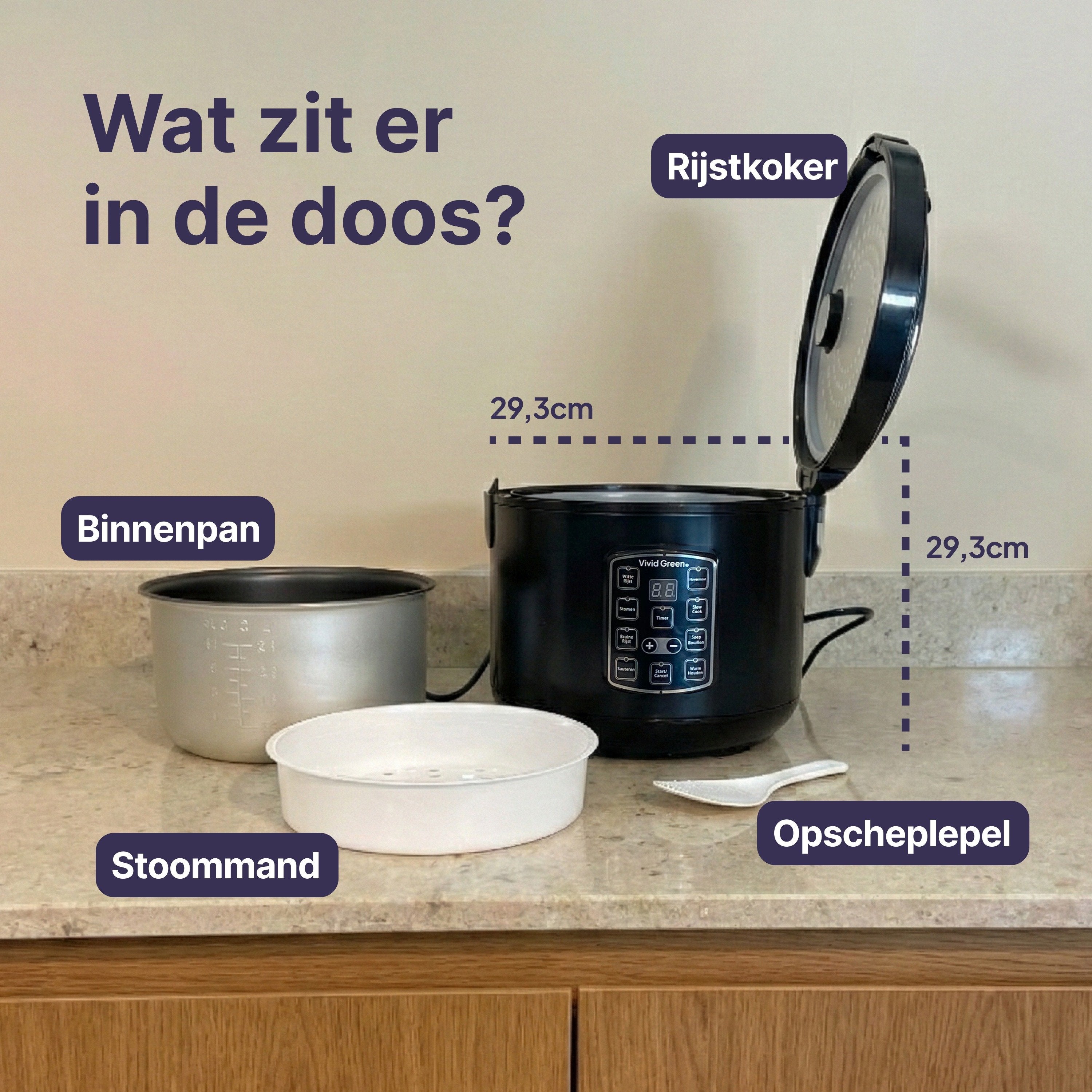 Vivid Green Rijstkoker met Stomer