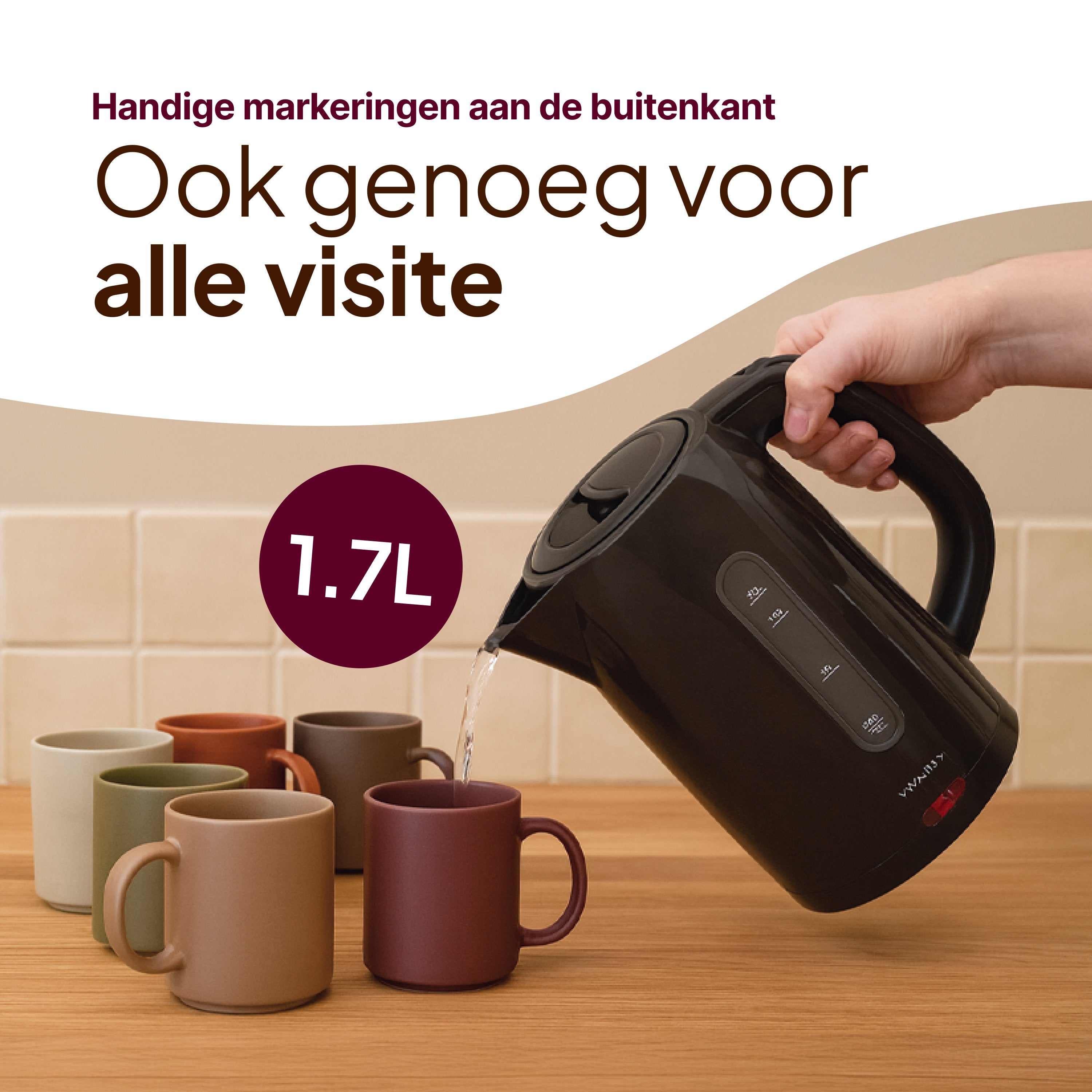 Waterkoker uitneembaar kalkfiter zwart