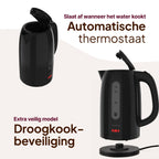Waterkoker uitneembaar kalkfiter zwart