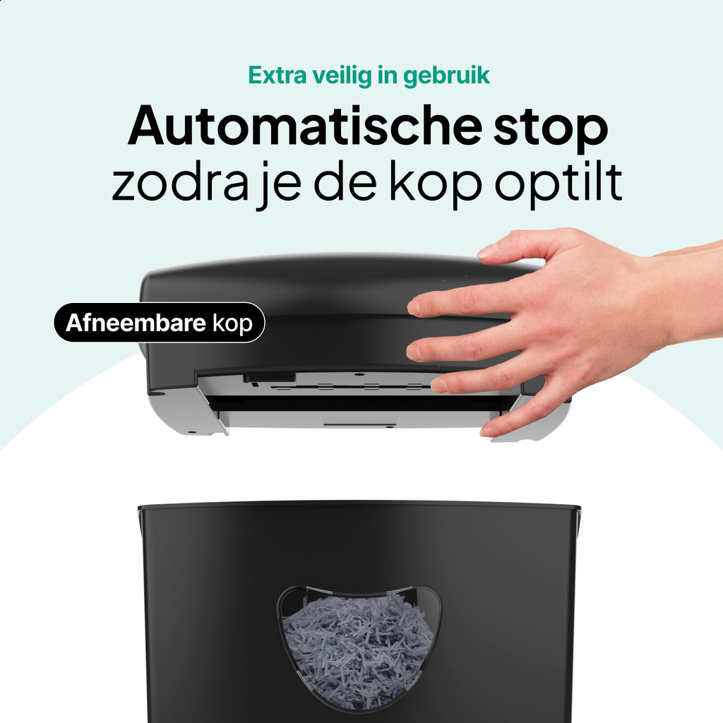 Papierversnipperaar P4 Cross Cut - Papiervernietiger Voor Thuis & Kantoor - 21 Liter - 10 Vellen - Vernietigt ook CD's & Pasjes - Zwart