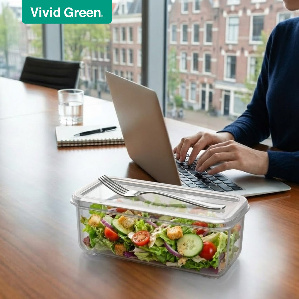 Groentesnijder Multifunctioneel & Mandoline Keukensnijder - 13-delig - Uienhakker Met Opvangbak 1,3L - Inclusief Bewaardeksel - Wit - Vivid Green