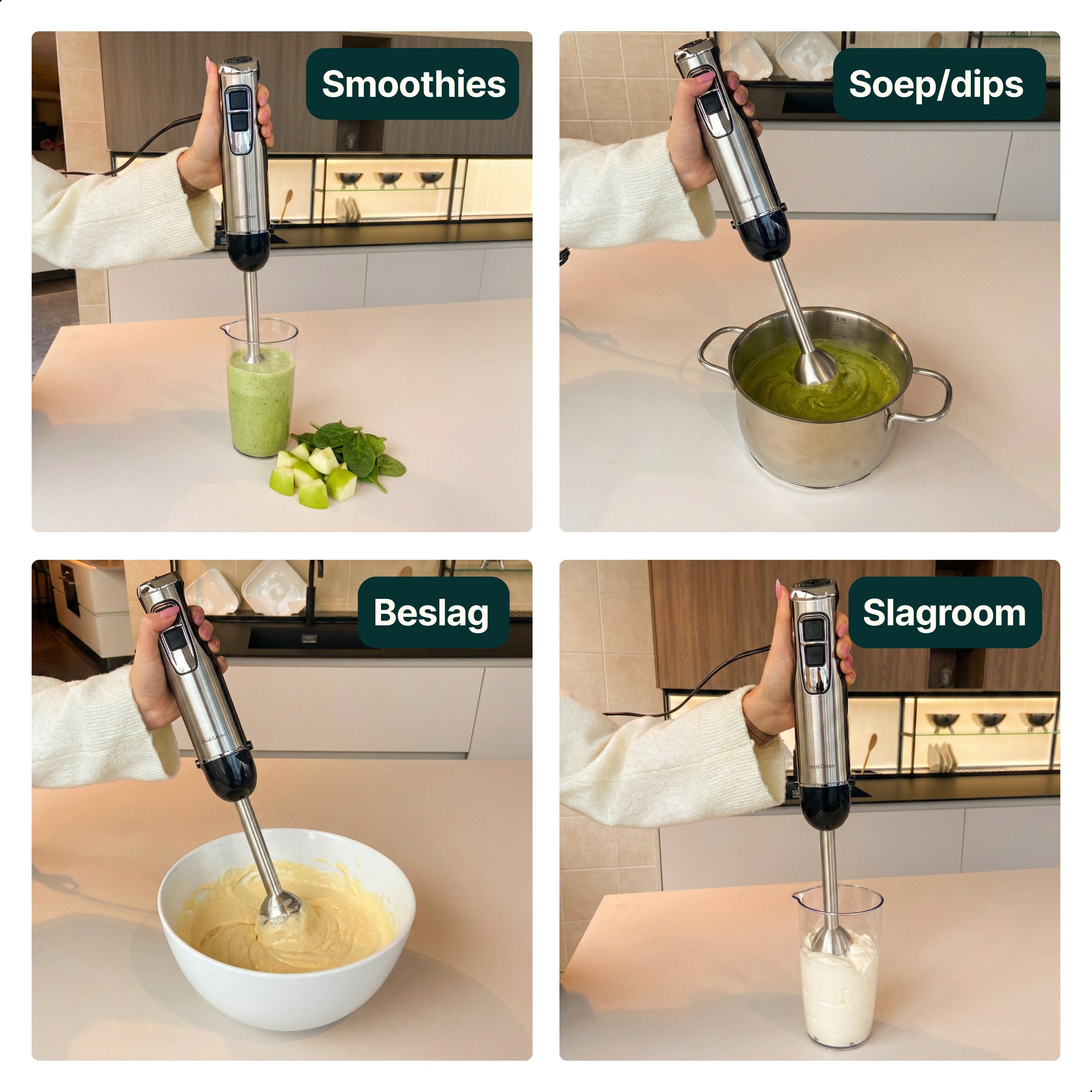 Vivid Green Staafmixer met Maatbeker