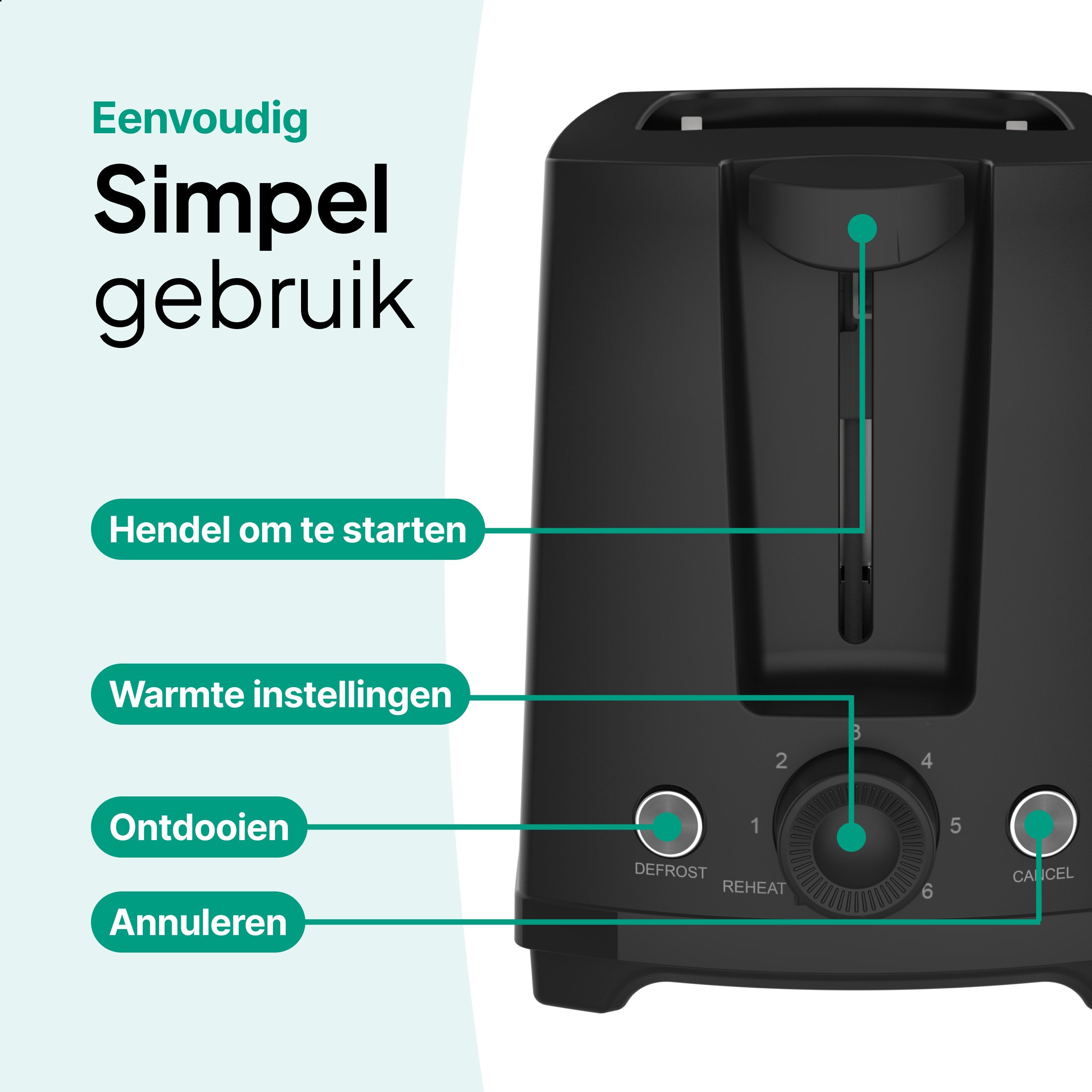 Broodrooster Zwart  700W