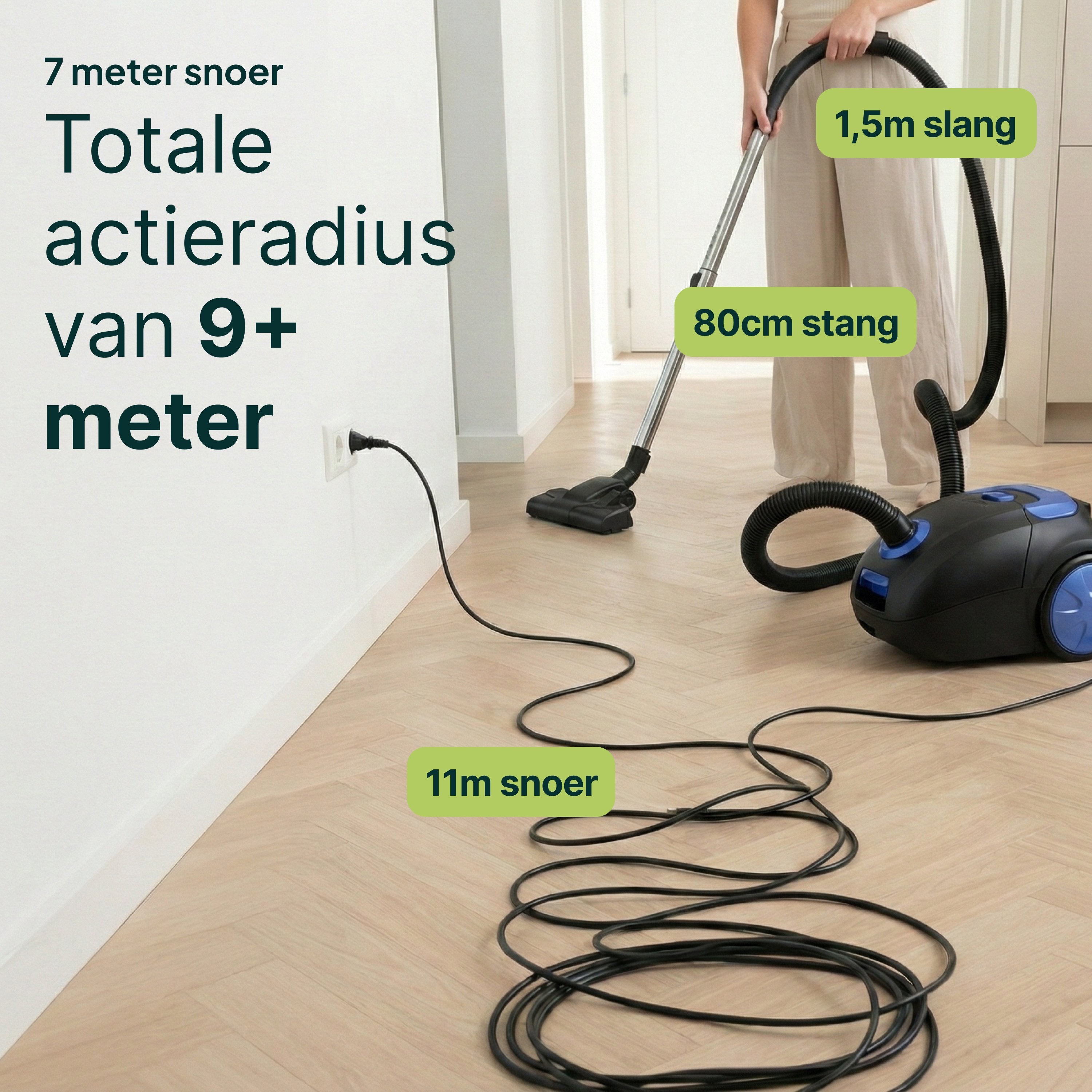 Vivid Green Stofzuiger herbruikbare zak 700W