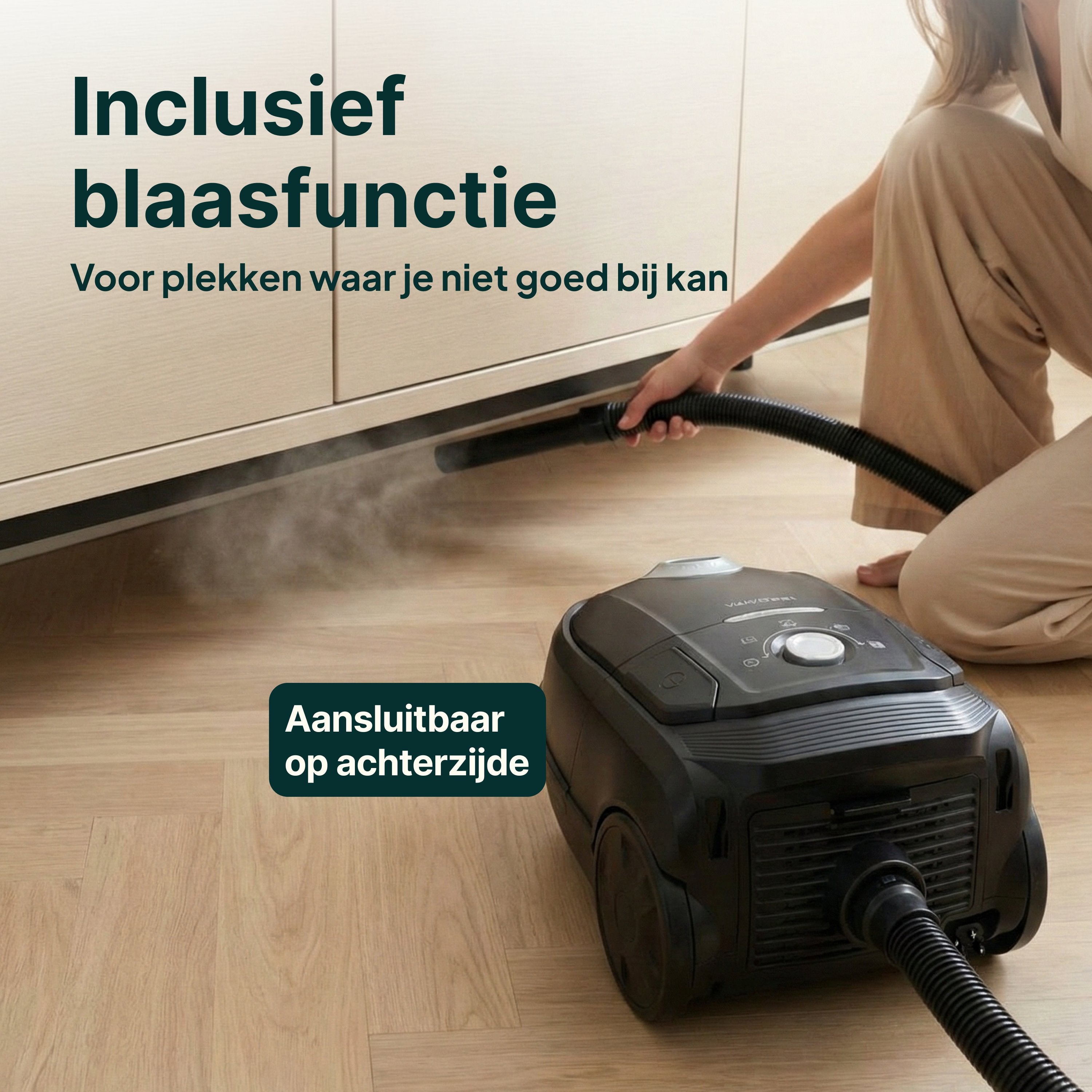 Vivid Green Stofzuiger herbruikbare zak met blaasfunctie