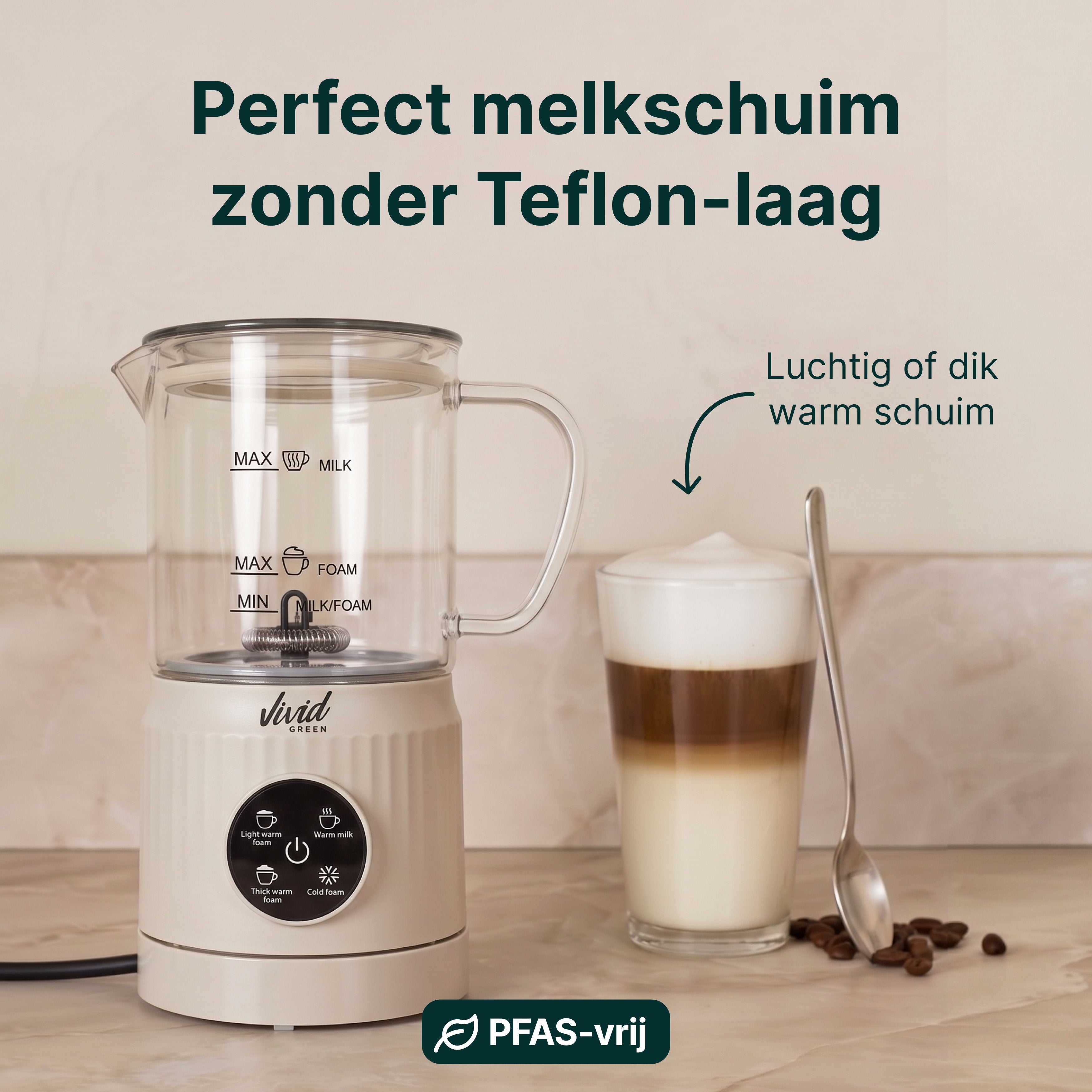 Vivid Green Melkopschuimer 350ML