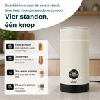 Vivid Green Melkopschuimer - PFAS-vrij - 4-in-1 Melkschuimer - Elektrische Melkklopper - Creme