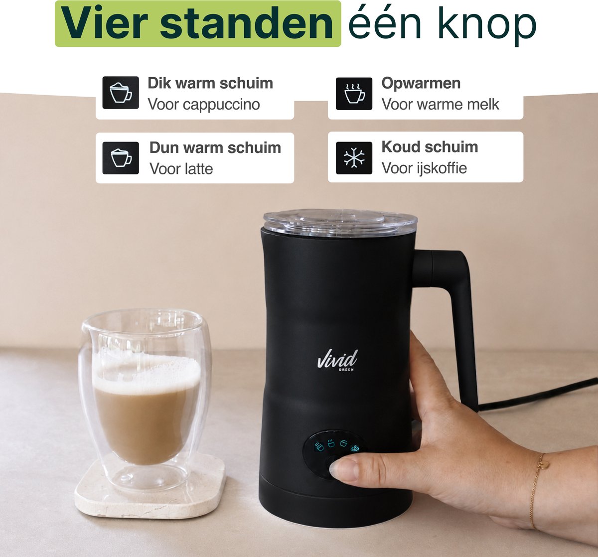 Vivid Green Melkopschuimer 350ML