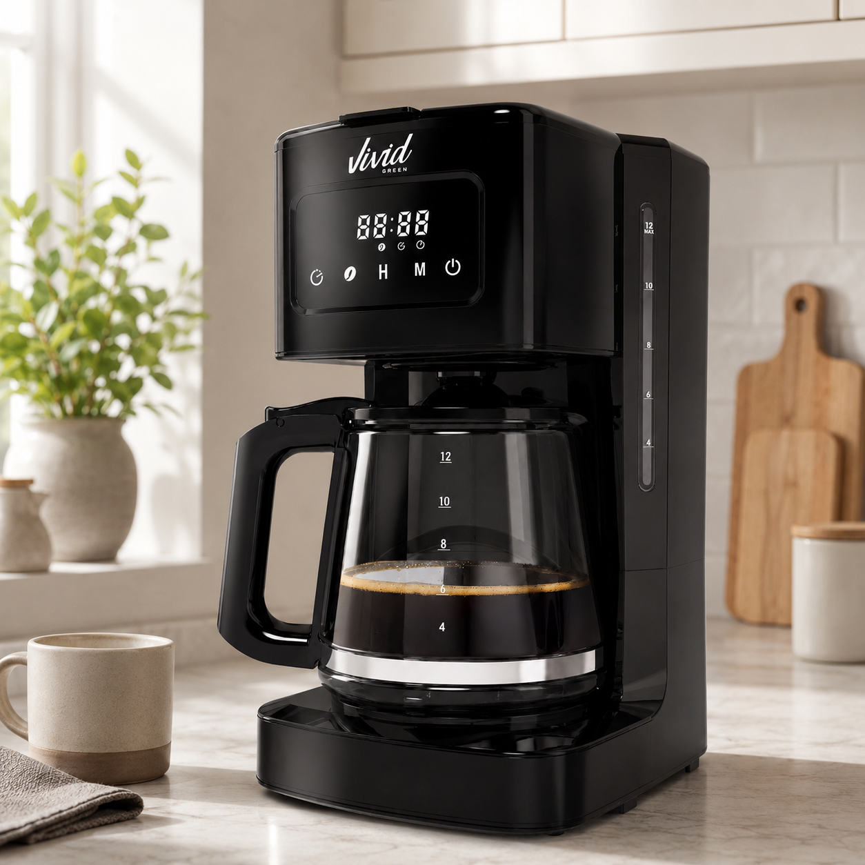 Vivid Green Koffiezetapparaat 1.8L met display en timer