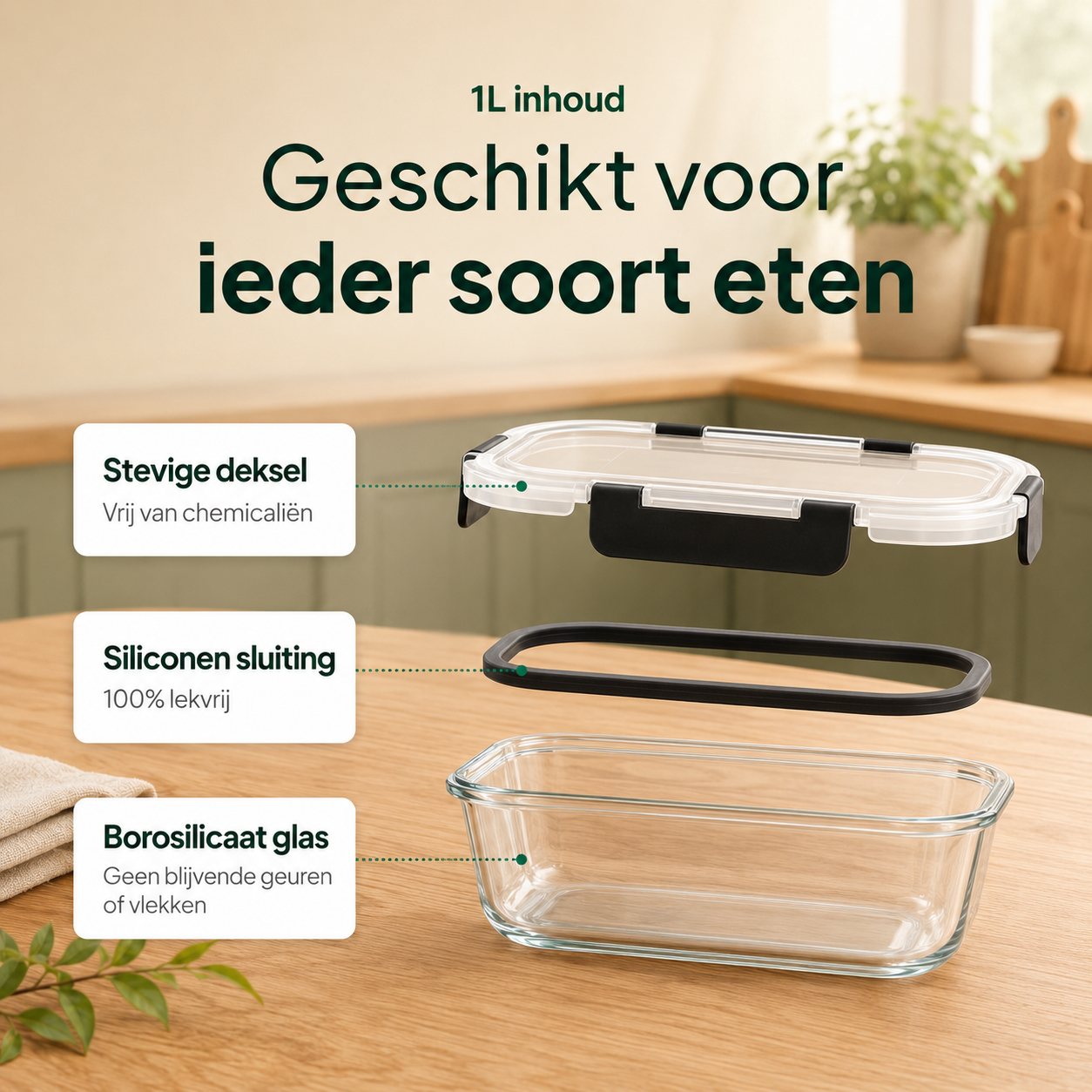 Mealprepbakjes Glas 6 stuks