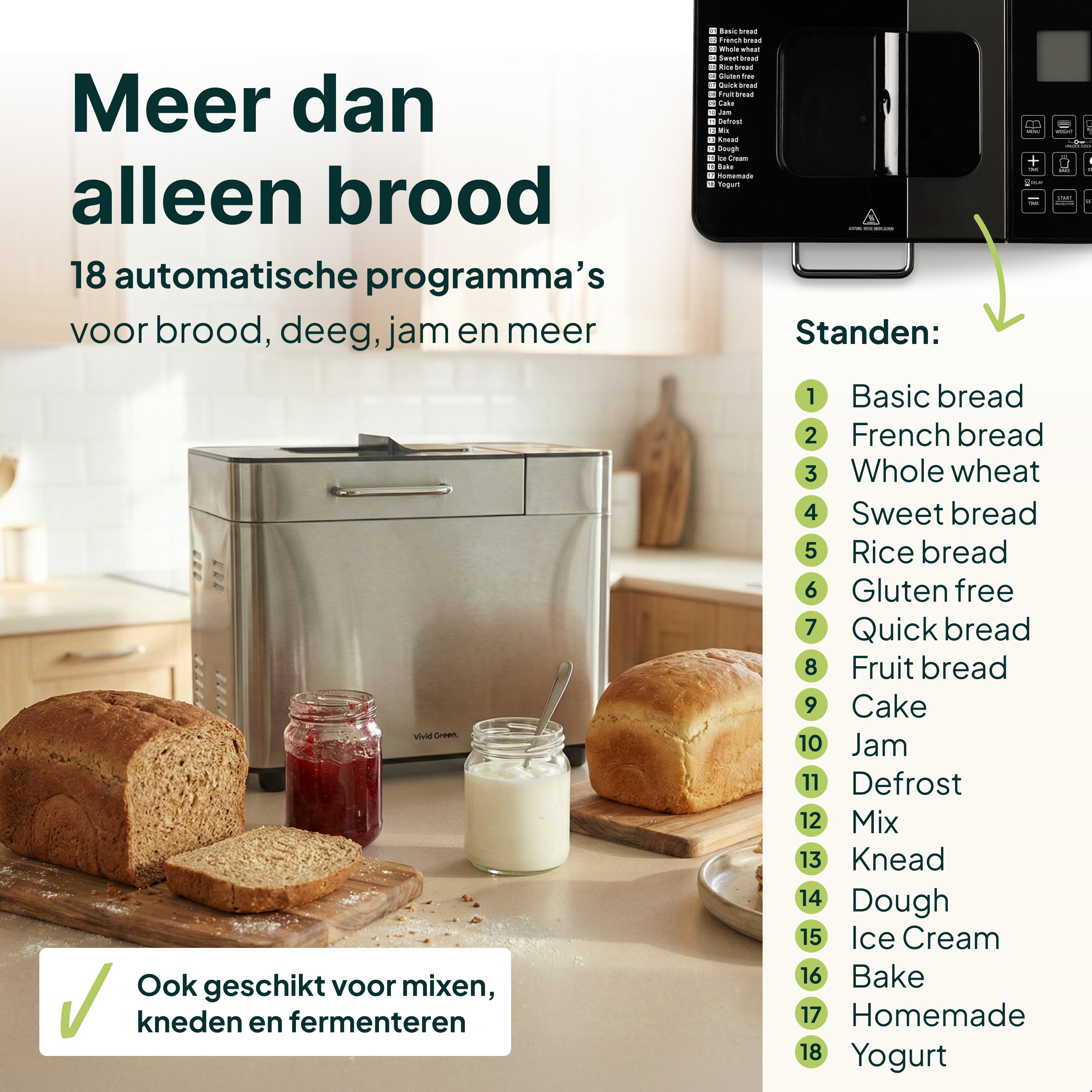 Vivid Green Broodbakmachine