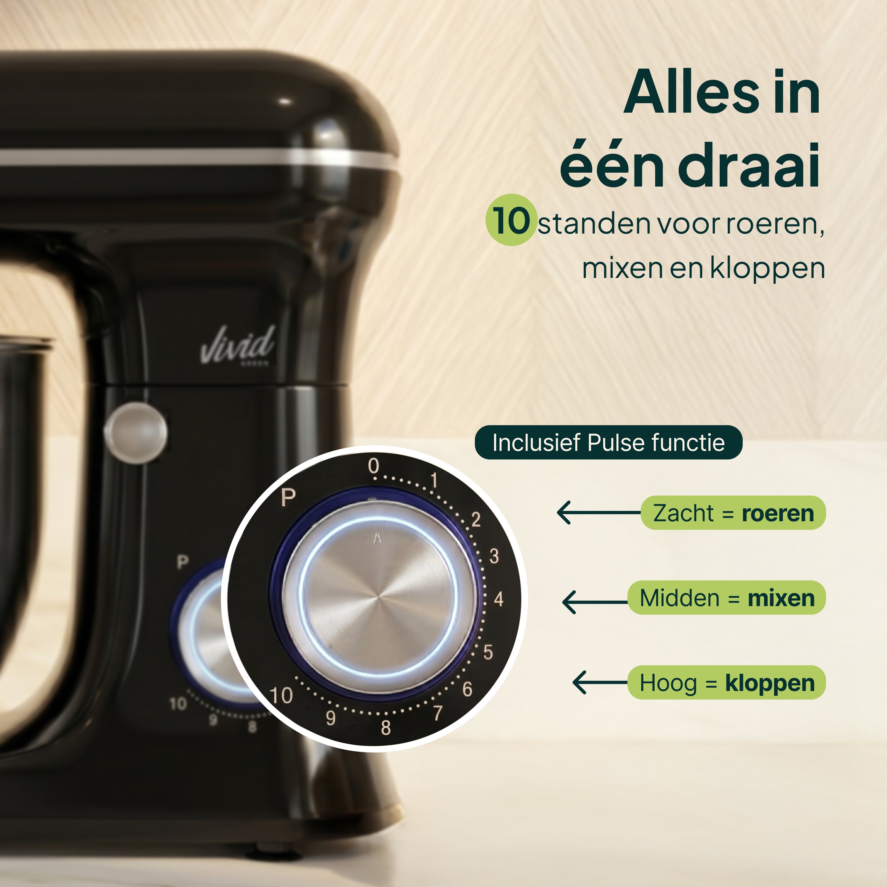 Vivid Green Keukenmachine 1500W