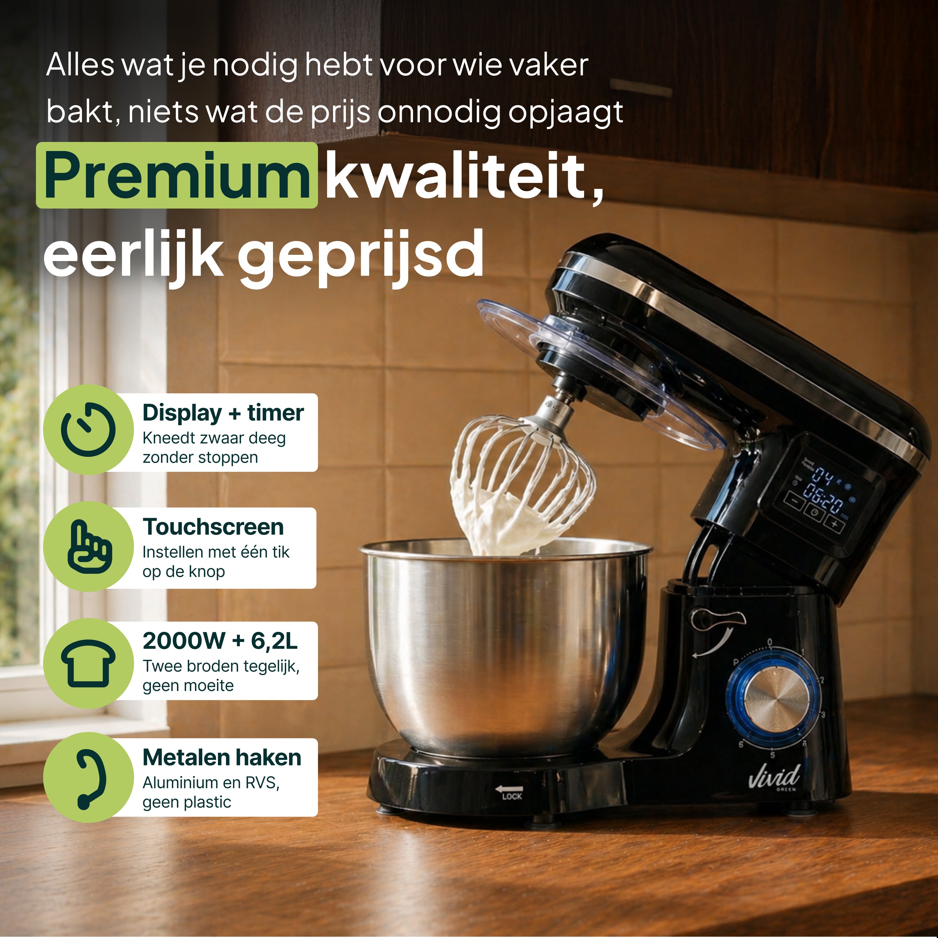 Vivid Green Keukenmachine met Display