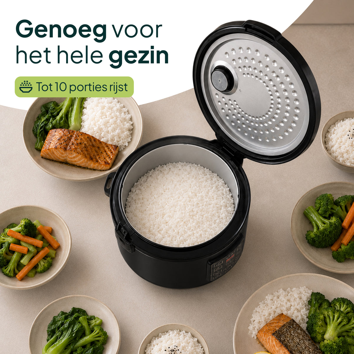 Vivid Green Rijstkoker met Stomer
