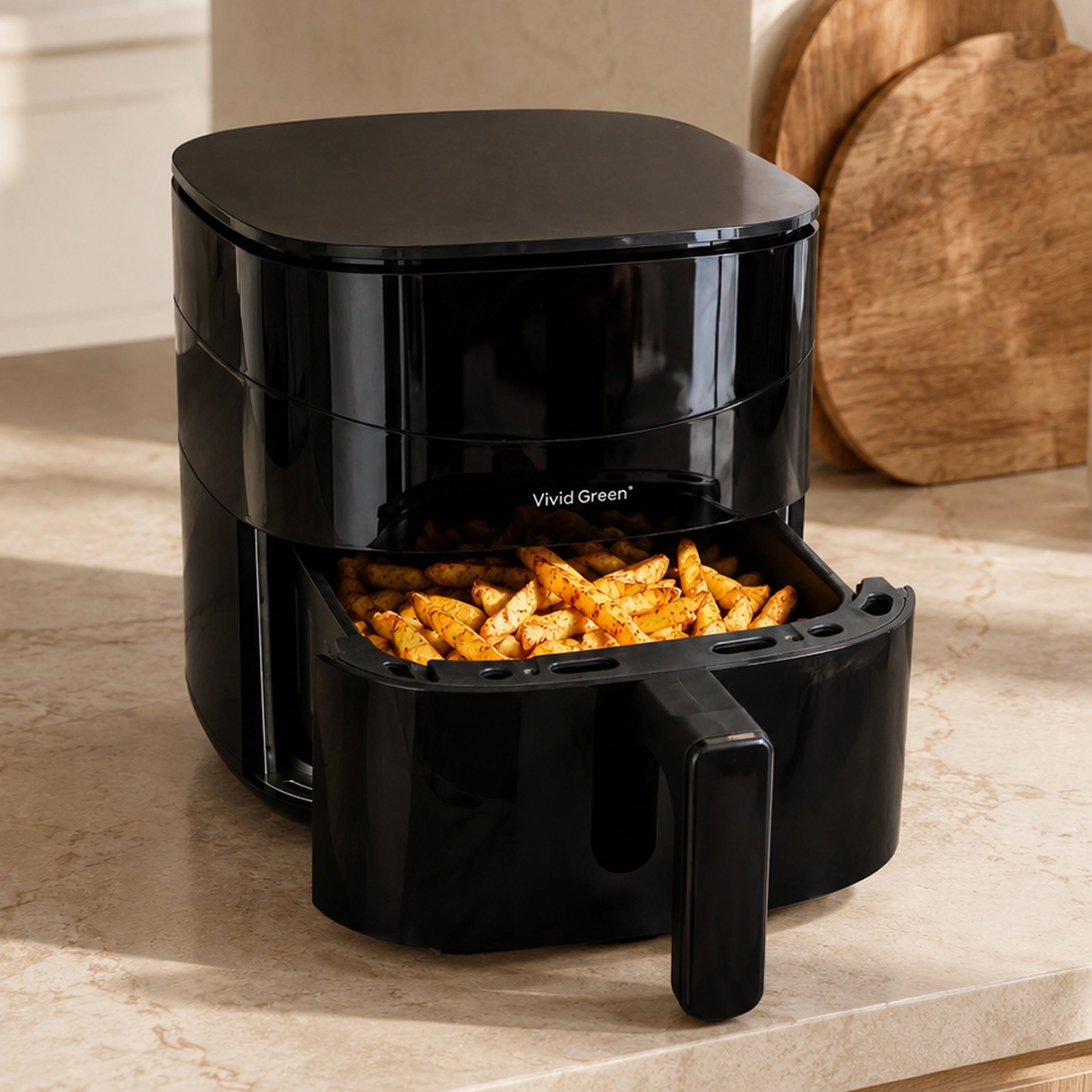 Vivid Green Airfryer met Display 3L