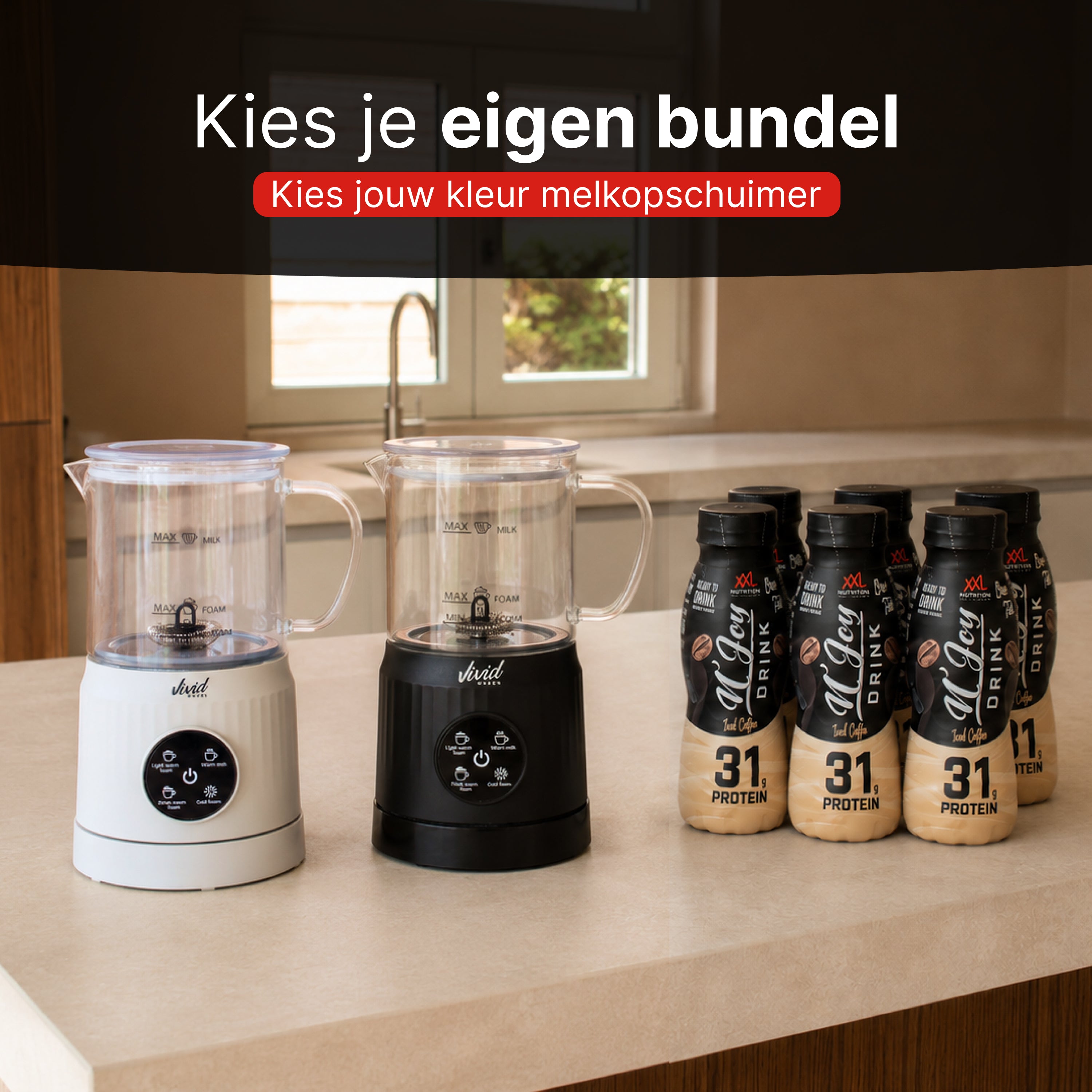 Proticcino - Melkopschuimer + 6-pack