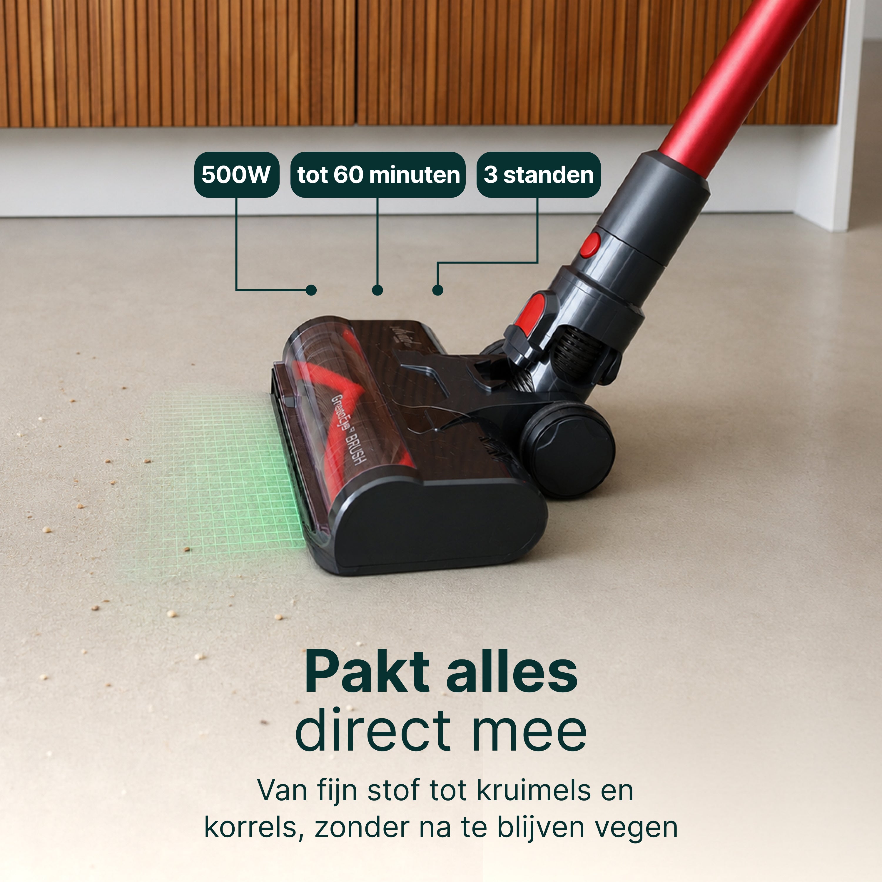 Vivid Green Steelstofzuiger met Dweilfunctie 500W