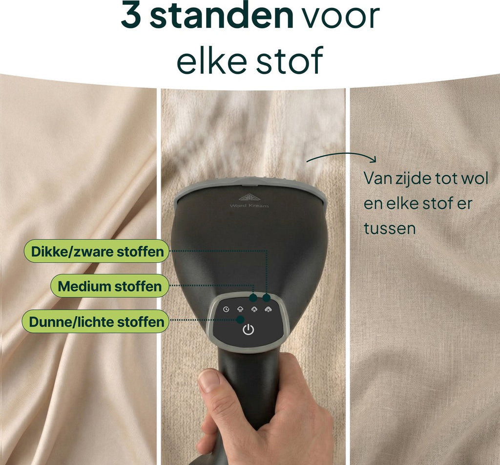 Kledingstomer - Krachtige Handstomer 1800W - Stoomapparaat Kleding - Steamer - Zwart - Vivid Green