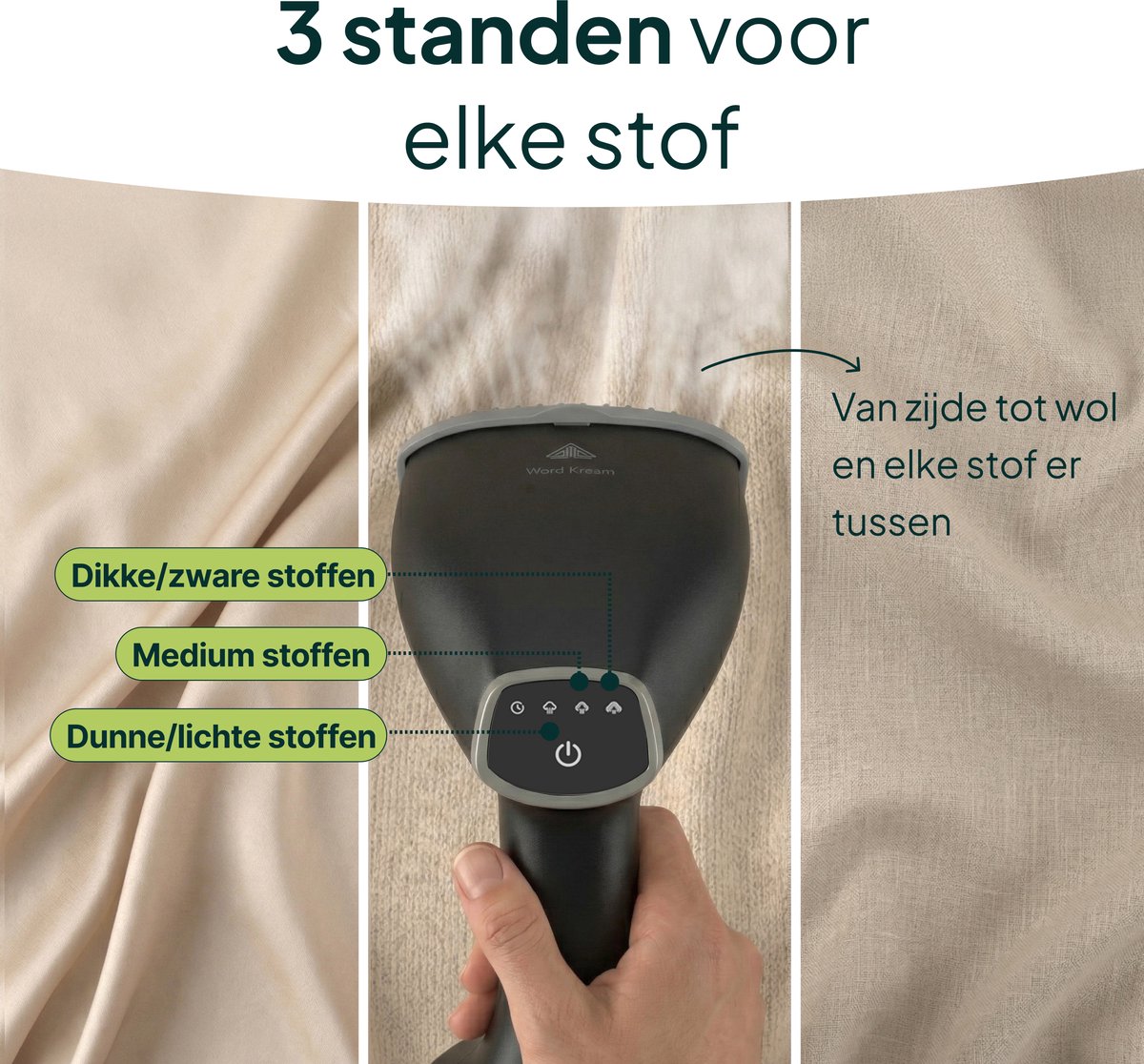 Kledingstomer - Krachtige Handstomer 1800W - Stoomapparaat Kleding - Steamer - Zwart - Vivid Green