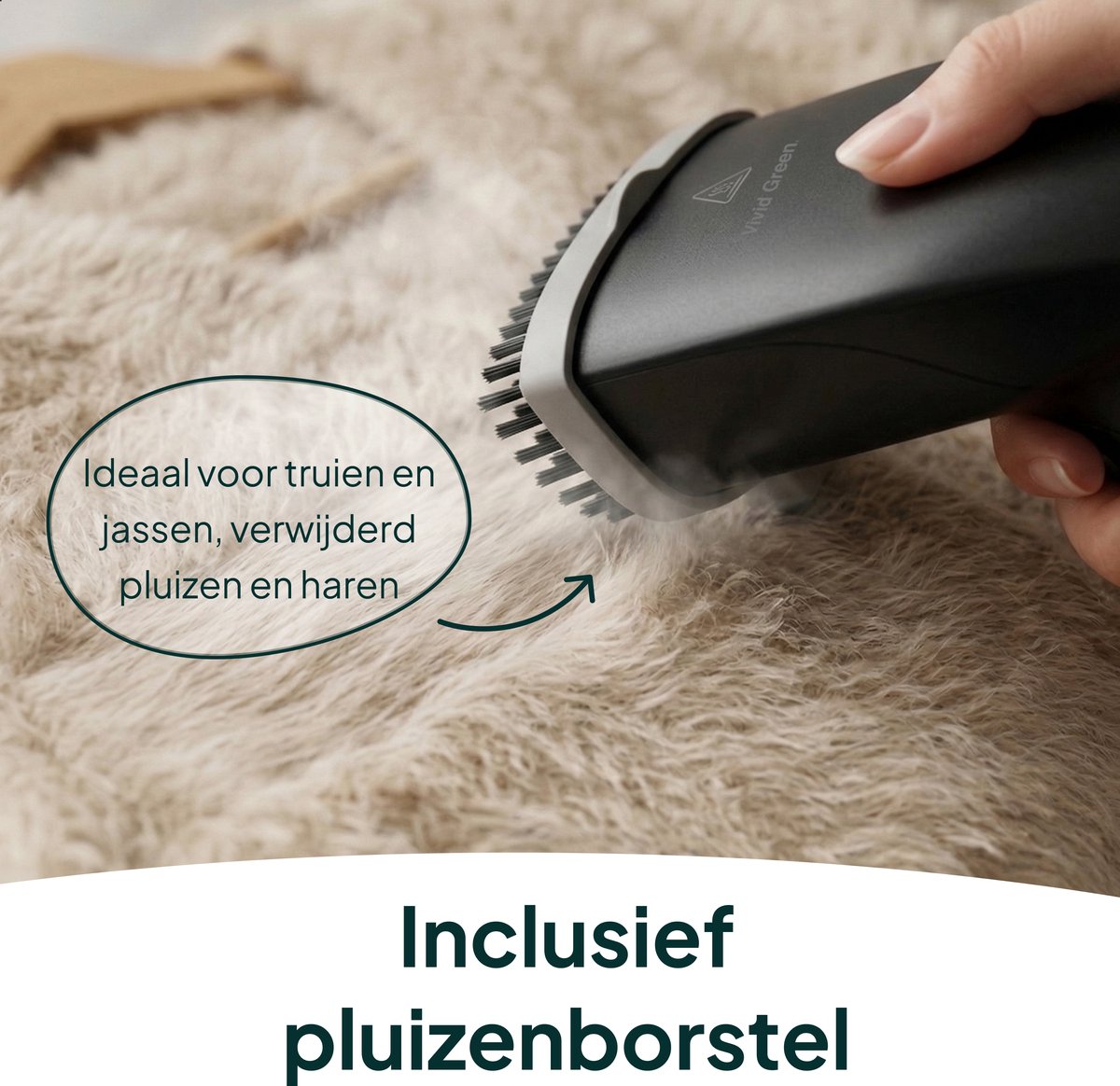 Kledingstomer - Krachtige Handstomer 1800W - Stoomapparaat Kleding - Steamer - Zwart - Vivid Green