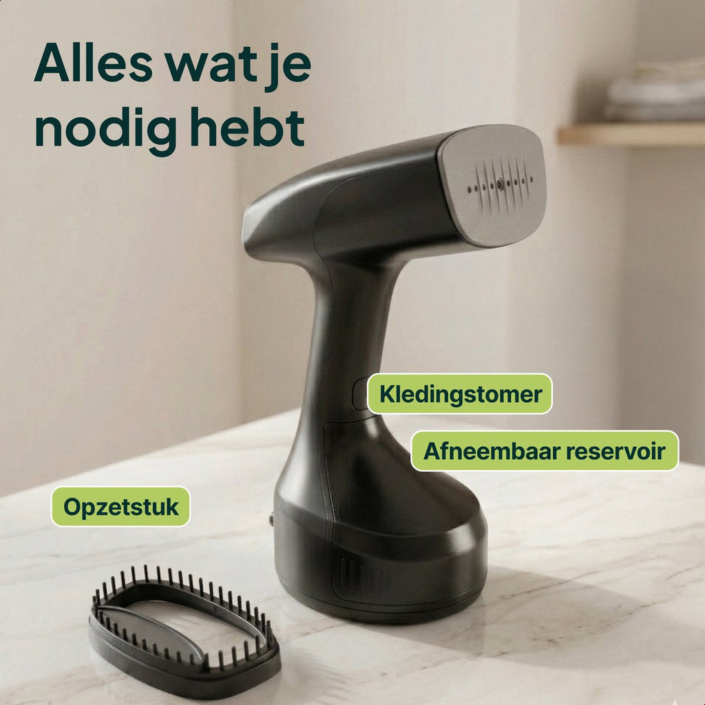 Kledingstomer - Krachtige Handstomer 1800W - Stoomapparaat Kleding - Steamer - Zwart - Vivid Green