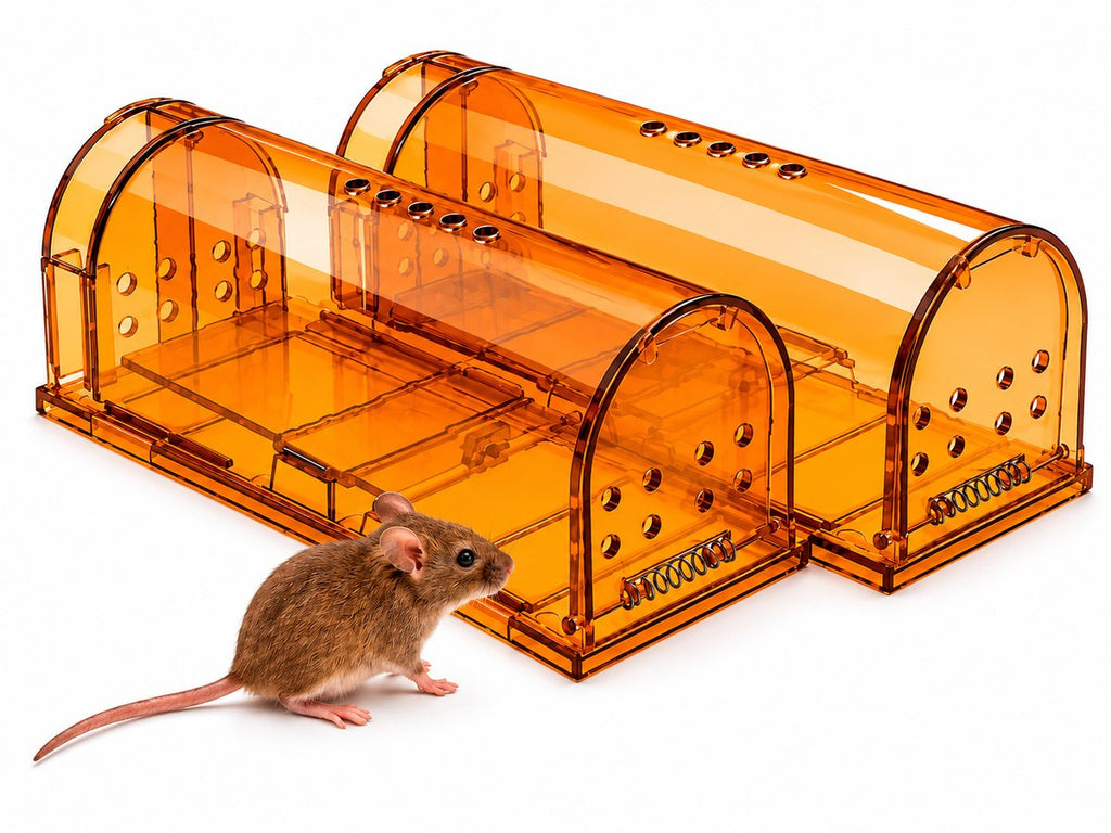 2-Pack Diervriendelijke muizenval voor binnen & buiten - Muizenvallen - Muizenverjager - Mouse trap - Oranje