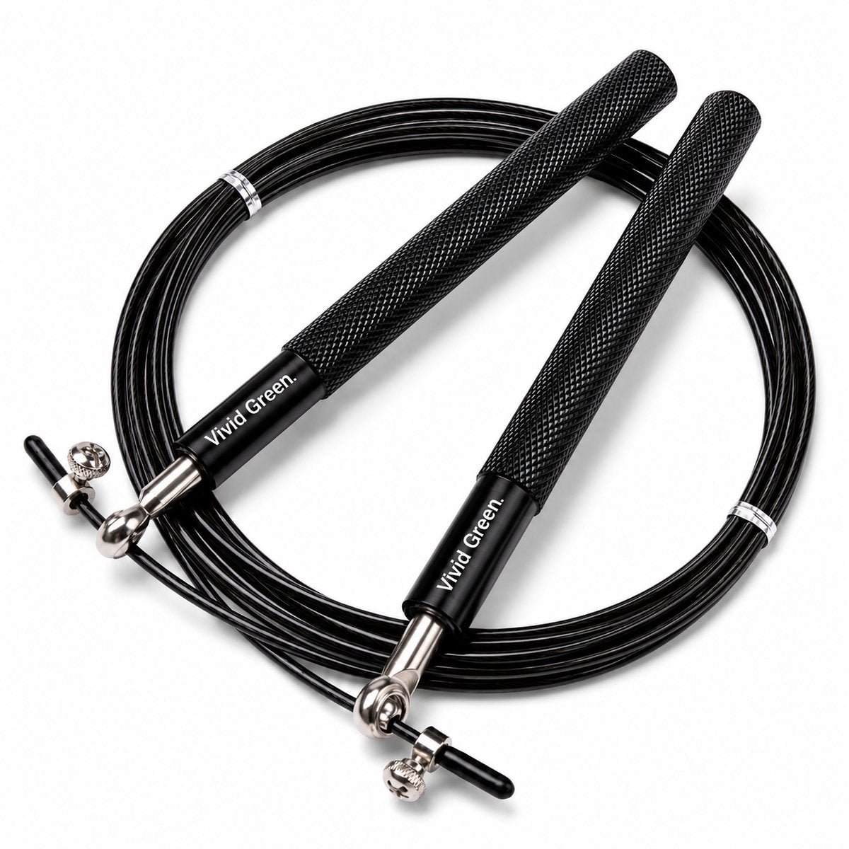 Vivid Green® Professioneel Sport Springtouw met Teller - Touwtje Springen – Volwassenen – Kinderen - Speedrope – Jump Rope - Zwart